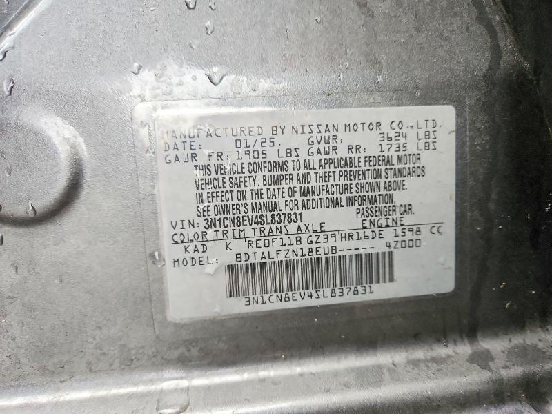 Aukcja sprzedaży 2025 Nissan Versa, vin: 3N1CN8EV4SL837831, numer aukcji: 63657026