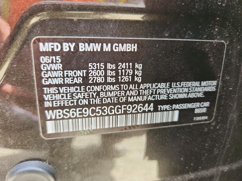Aukcja sprzedaży 2016 Bmw M6, vin: WBS6E9C53GGF92644, numer aukcji: 66733076