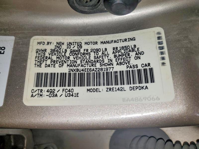 Aukcja sprzedaży 2010 Toyota Corolla, vin: 1NXBU4EE6AZ281977, numer aukcji: 63813076