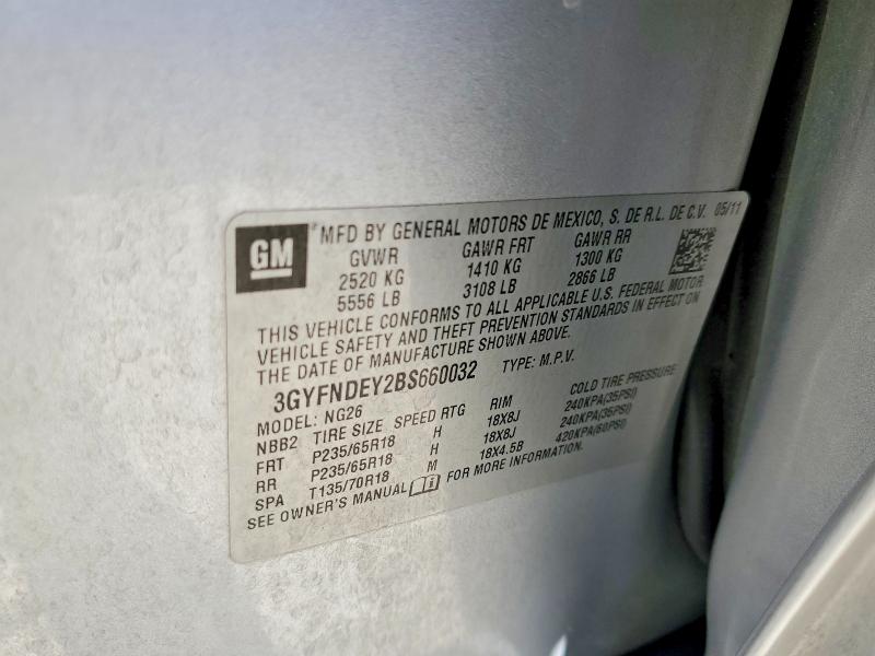 Auction sale of the 2011 Cadillac Srx, vin: 3GYFNDEY2BS660032, lot number: 66601486