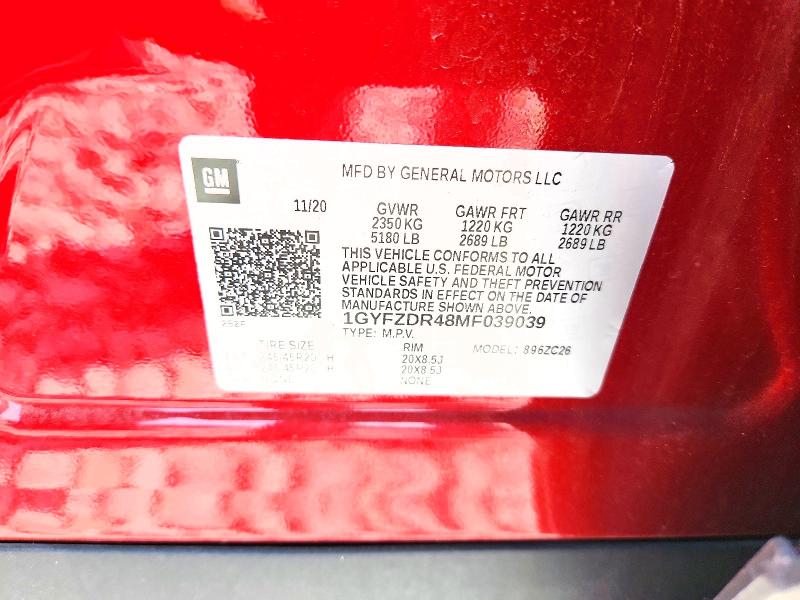 66038046 :رقم المزاد ، 1GYFZDR48MF039039 vin ، 2021 Cadillac Xt4 مزاد بيع