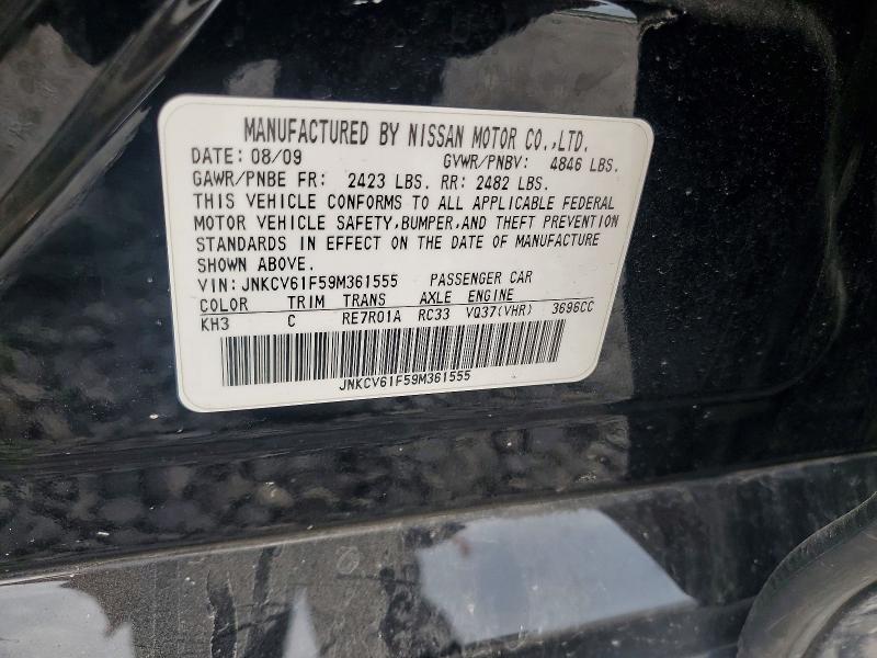 Aukcja sprzedaży 2009 Infiniti G37 Sedan, vin: JNKCV61F59M361555, numer aukcji: 65712676