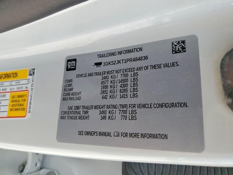 62635036 :رقم المزاد ، 1GKS2JKT1PR484836 vin ، 2023 Gmc Yukon Xl مزاد بيع