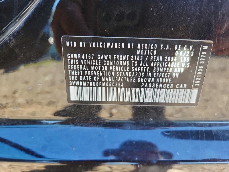 2023 Volkswagen Jetta მანქანა იყიდება აუქციონზე, vin: 3VWBM7BU8PM050994, აუქციონის ნომერი: 66707566