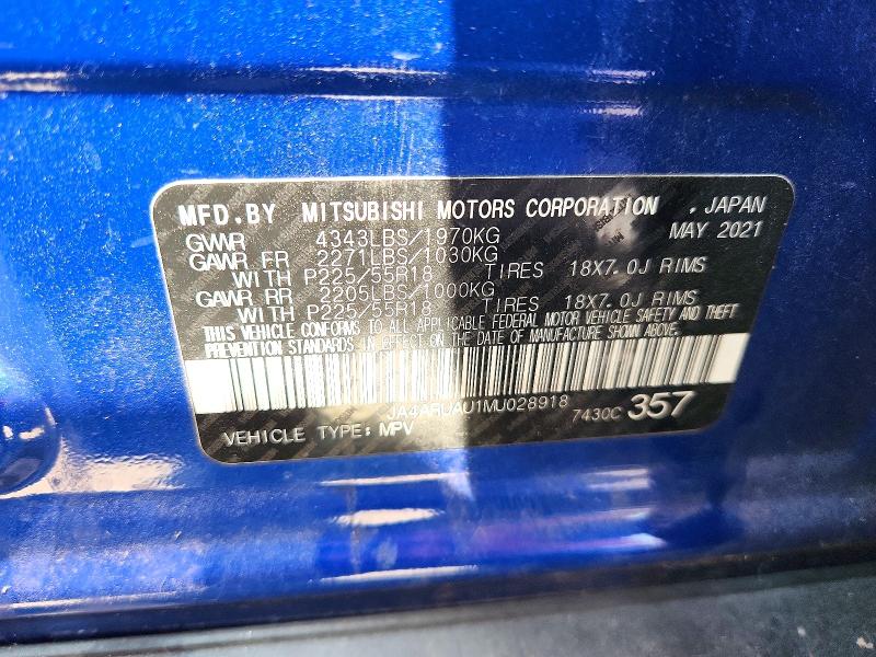 Aukcja sprzedaży 2021 Mitsubishi Outlander Sport, vin: JA4ARUAU1MU028918, numer aukcji: 64514436