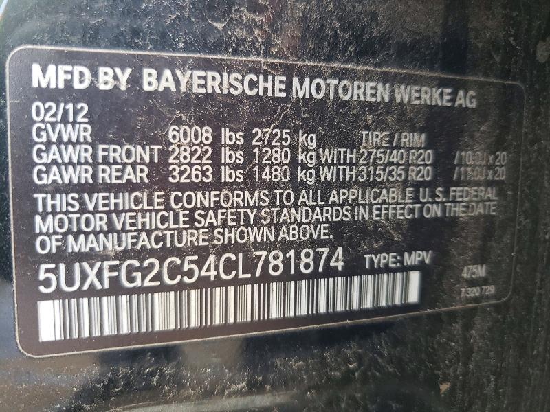 Продажа на аукционе авто 2012 Bmw X6, vin: 5UXFG2C54CL781874, номер лота: 60949336