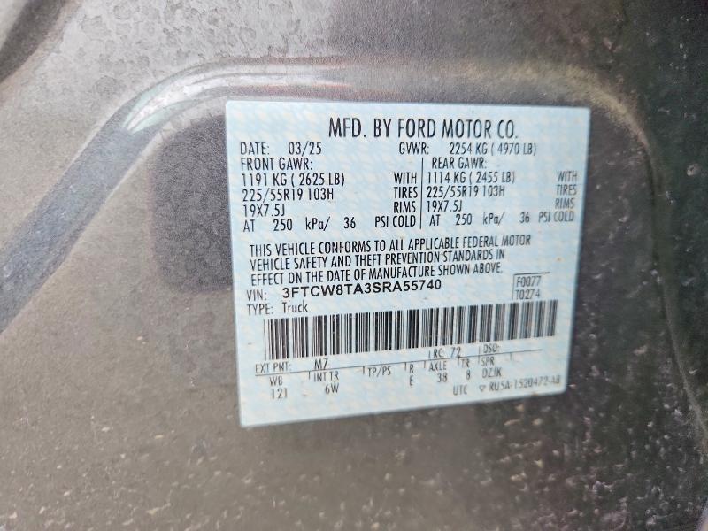 Продажа на аукционе авто 2025 Ford Maverick, vin: 3FTCW8TA3SRA55740, номер лота: 66311016