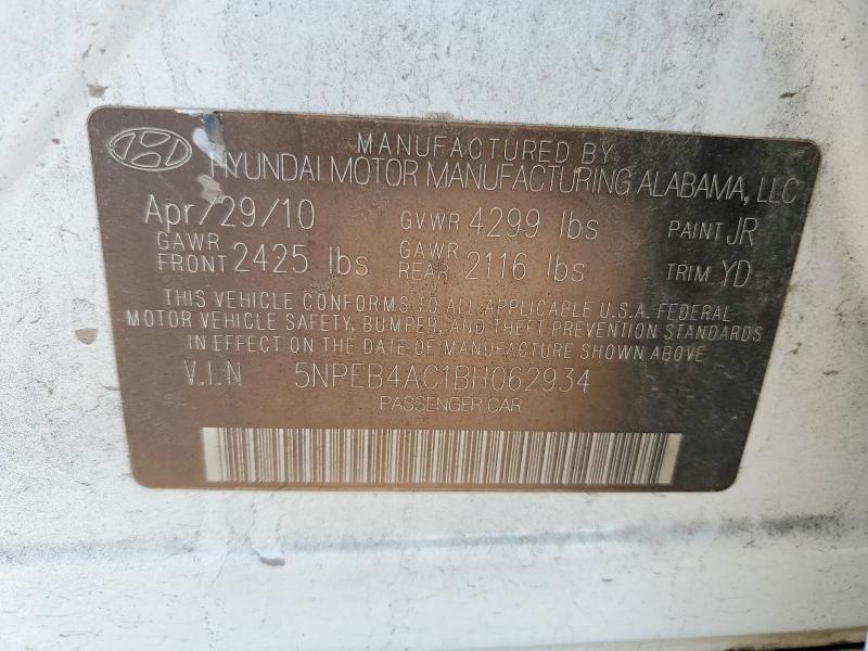 64041986 :رقم المزاد ، 5NPEB4AC1BH062934 vin ، 2011 Hyundai Sonata مزاد بيع