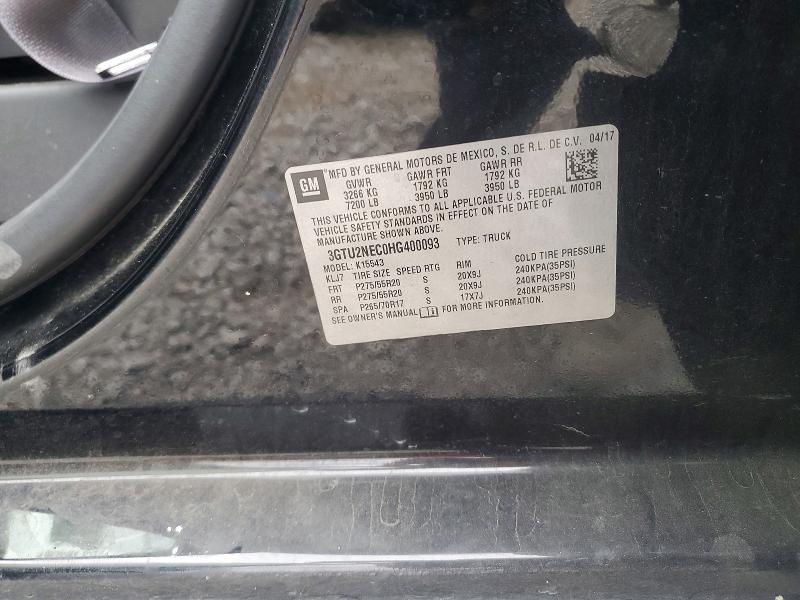 Продаж на аукціоні авто 2017 Gmc Sierra, vin: 3GTU2NEC0HG400093, номер лоту: 64995556