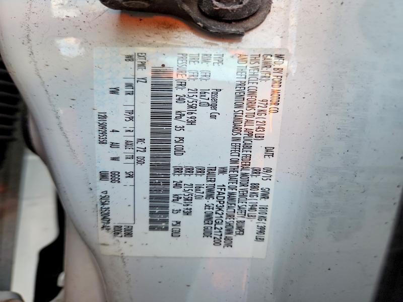 66583046 :رقم المزاد ، 1FADP3K21GL217200 vin ، 2016 Ford Focus مزاد بيع