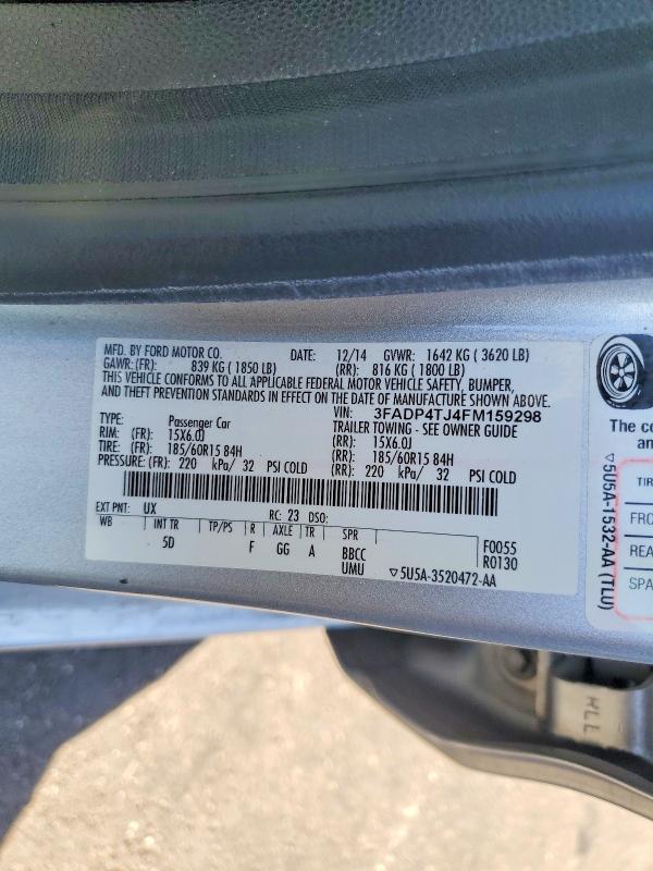 Продаж на аукціоні авто 2015 Ford Fiesta, vin: 3FADP4TJ4FM159298, номер лоту: 65225226
