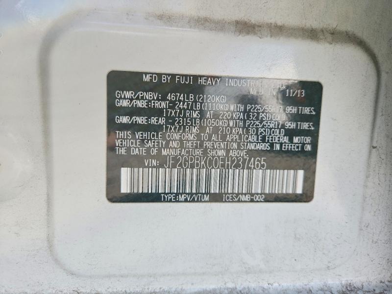 66795016 :رقم المزاد ، JF2GPBKC0EH237465 vin ، 2014 Subaru Xv Crosstrek مزاد بيع