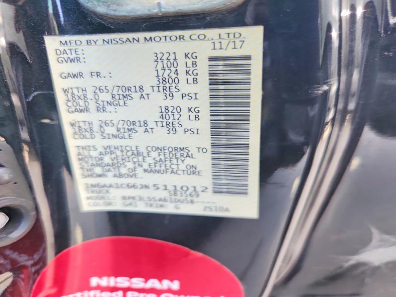 66342836 :رقم المزاد ، 1N6AA1C66JN511012 vin ، 2018 Nissan Titan مزاد بيع