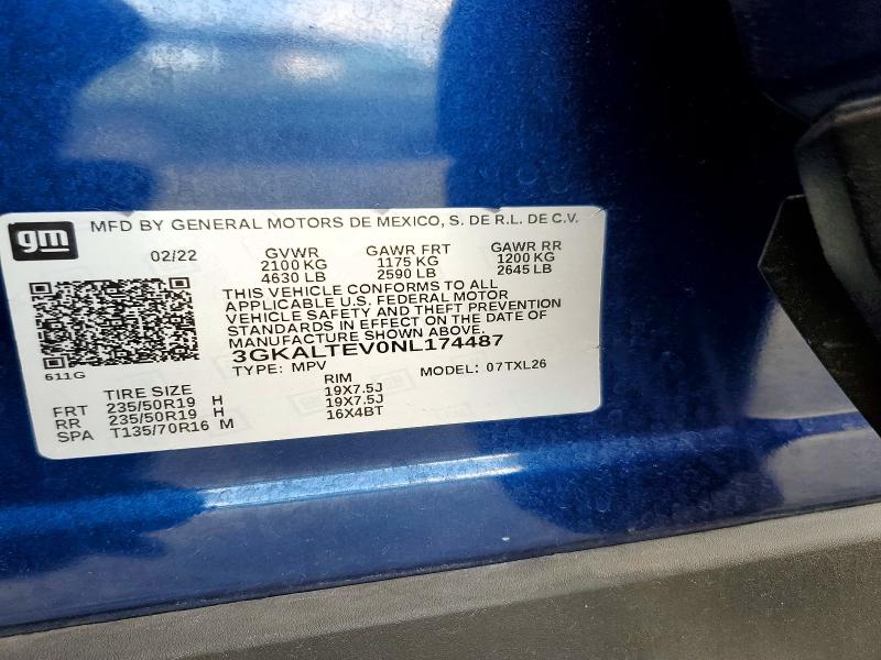 Aukcja sprzedaży 2022 Gmc Terrain, vin: 3GKALTEV0NL174487, numer aukcji: 65194086