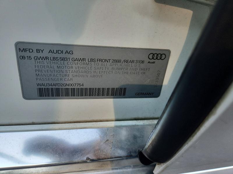 Продаж на аукціоні авто 2016 Audi A8, vin: WAU34AFD2GN007754, номер лоту: 66636136