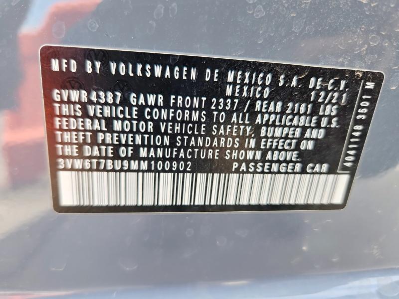 Продажа на аукционе авто 2021 Volkswagen Jetta, vin: 3VW6T7BU9MM100902, номер лота: 66401956