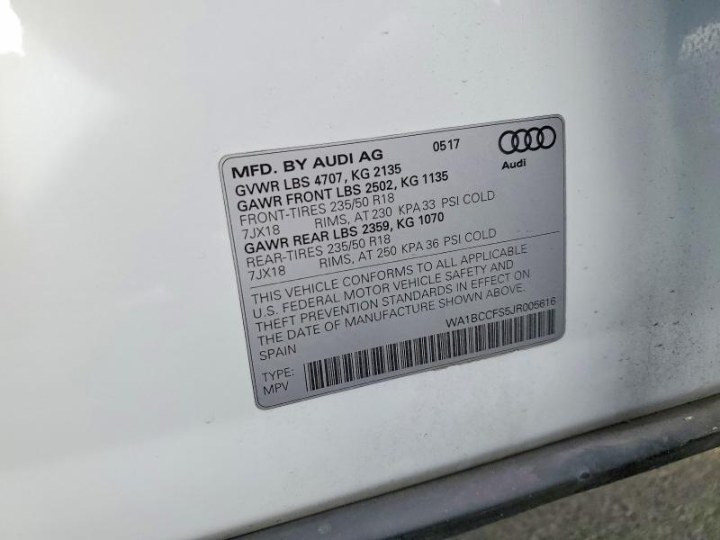 Продаж на аукціоні авто 2018 Audi Q3, vin: WA1BCCFS5JR005616, номер лоту: 65283306
