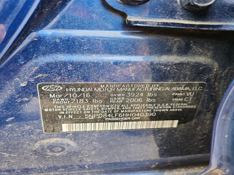 Продажа на аукционе авто 2017 Hyundai Elantra, vin: 5NPD84LF6HH040390, номер лота: 64064626