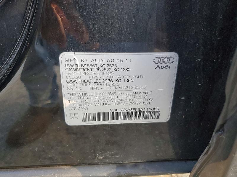 Продажа на аукционе авто 2011 Audi Q5, vin: WA1WKAFP5BA111066, номер лота: 65179776