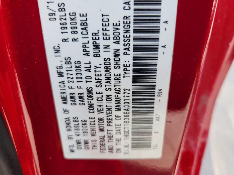 2014 Honda Accord მანქანა იყიდება აუქციონზე, vin: 1HGCT1B36EA001772, აუქციონის ნომერი: 63734396