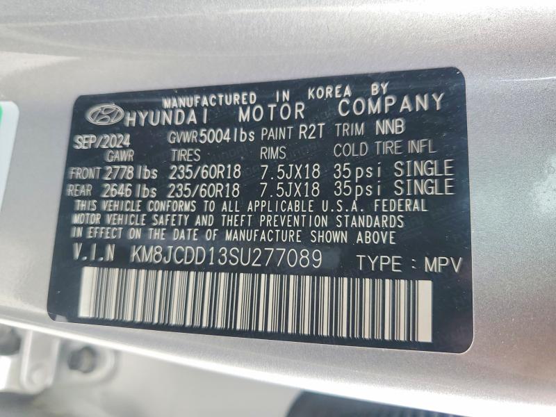 Продажа на аукционе авто 2025 Hyundai Tucson, vin: KM8JCDD13SU277089, номер лота: 65283906