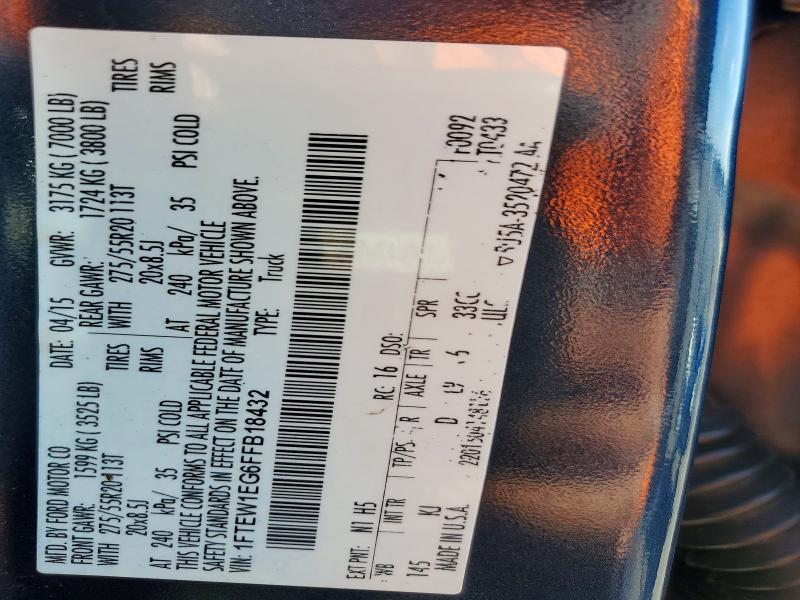 Продажа на аукционе авто 2015 Ford F150, vin: 1FTEW1EG6FFB18432, номер лота: 65485996