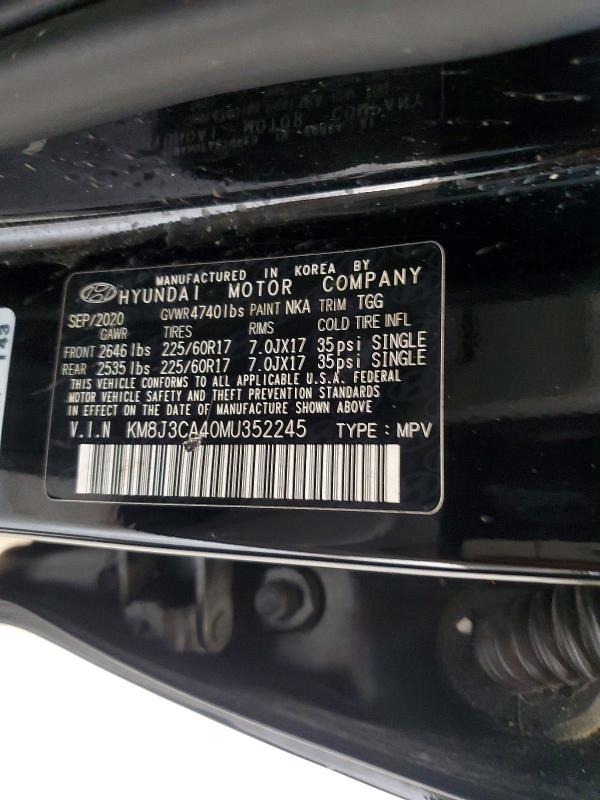 Продаж на аукціоні авто 2021 Hyundai Tucson, vin: KM8J3CA40MU352245, номер лоту: 63377776