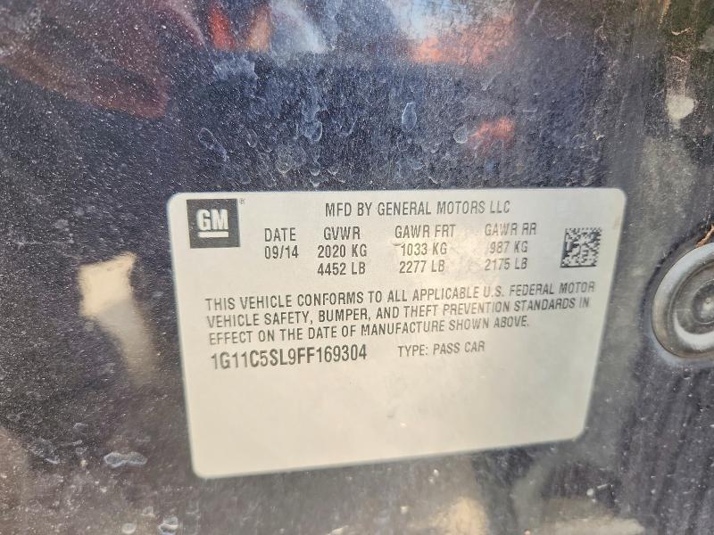 2015 Chevrolet Malibu მანქანა იყიდება აუქციონზე, vin: 1G11C5SL9FF169304, აუქციონის ნომერი: 63687886