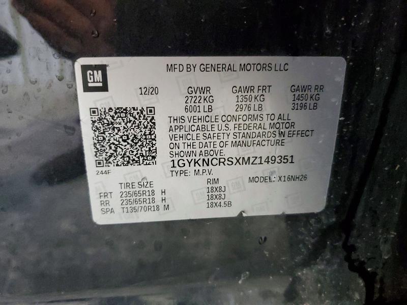 Aukcja sprzedaży 2021 Cadillac Xt5, vin: 1GYKNCRSXMZ149351, numer aukcji: 65799856