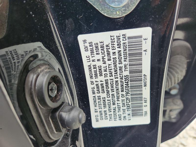 64795336 :رقم المزاد ، 19XFC2F79GE044355 vin ، 2016 Honda Civic مزاد بيع