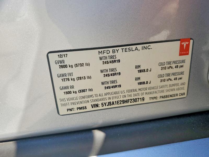 66216246 :رقم المزاد ، 5YJSA1E29HF230719 vin ، 2017 Tesla Model S مزاد بيع