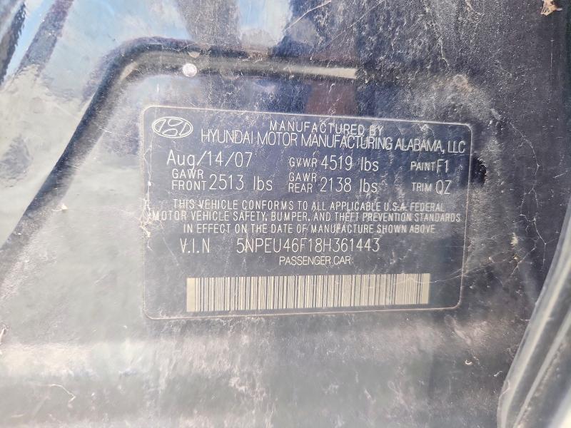 Продажа на аукционе авто 2008 Hyundai Sonata, vin: 5NPEU46F18H361443, номер лота: 64673886