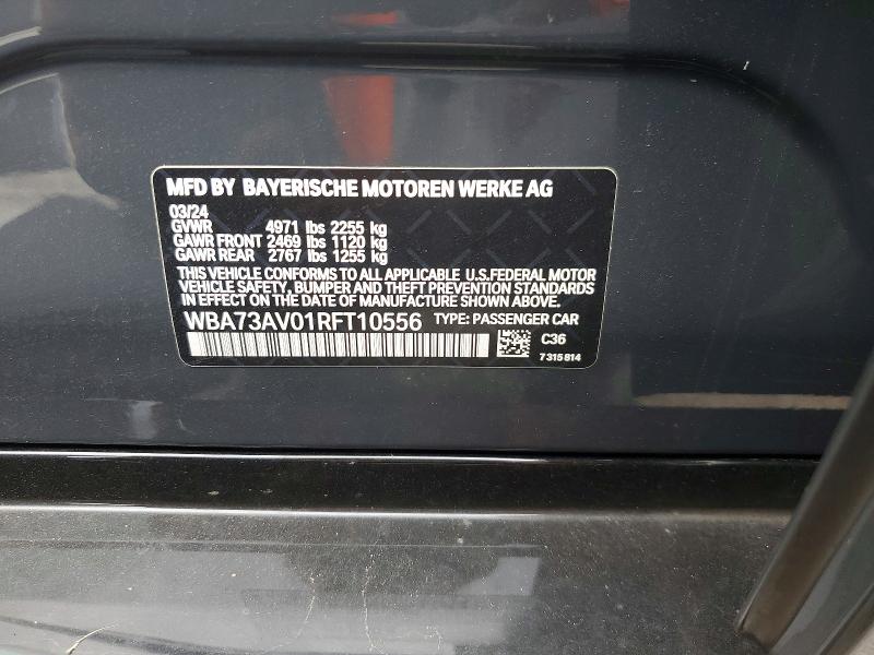 Продаж на аукціоні авто 2024 Bmw 430xi, vin: WBA73AV01RFT10556, номер лоту: 63754476