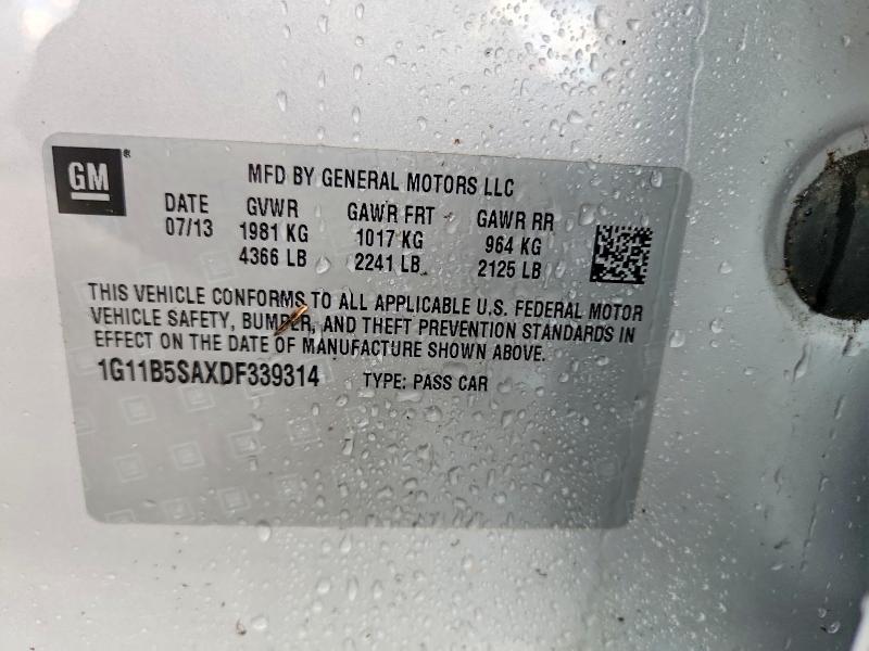 Продаж на аукціоні авто 2013 Chevrolet Malibu, vin: 1G11B5SAXDF339314, номер лоту: 66360876