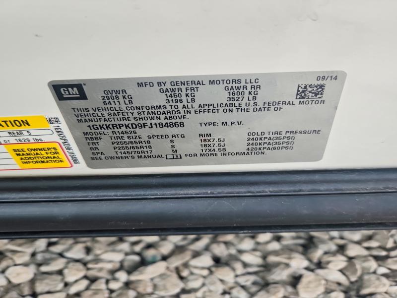 Aukcja sprzedaży 2015 Gmc Acadia, vin: 1GKKRPKD9FJ184868, numer aukcji: 65108006