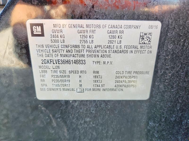 2017 Gmc Terrain მანქანა იყიდება აუქციონზე, vin: 2GKFLVE36H6146833, აუქციონის ნომერი: 67305316