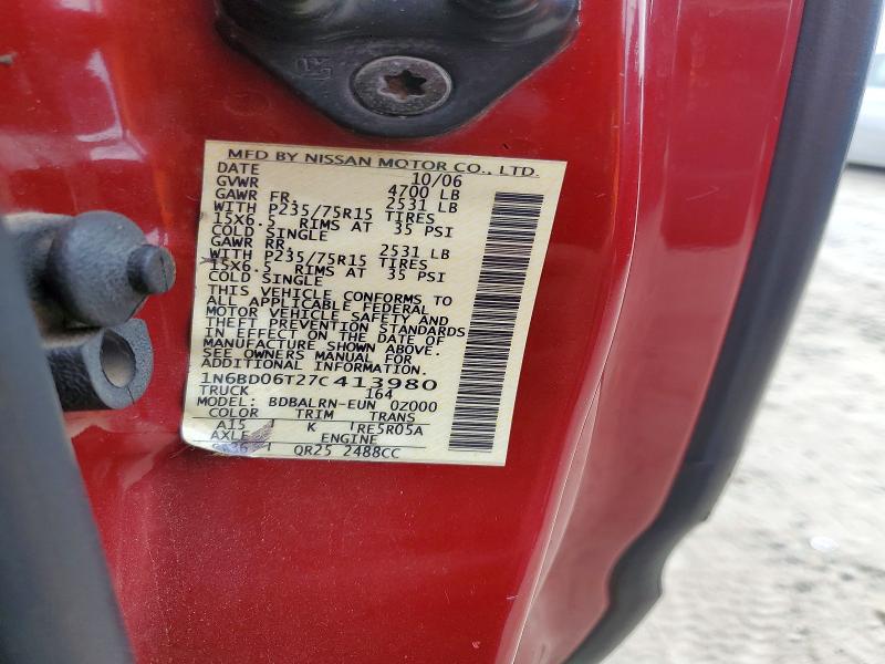 Aukcja sprzedaży 2007 Nissan Frontier, vin: 1N6BD06T27C413980, numer aukcji: 66999986