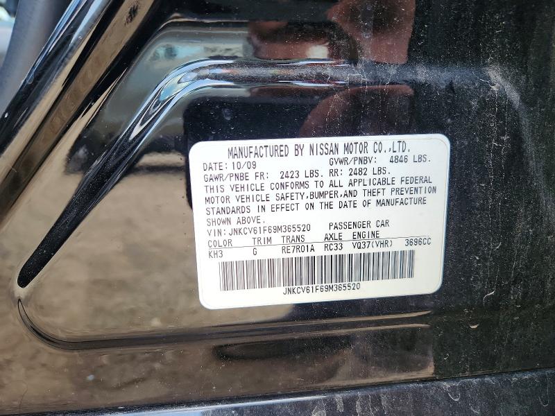 63518996 :رقم المزاد ، JNKCV61F69M365520 vin ، 2009 Infiniti G37 Sedan مزاد بيع