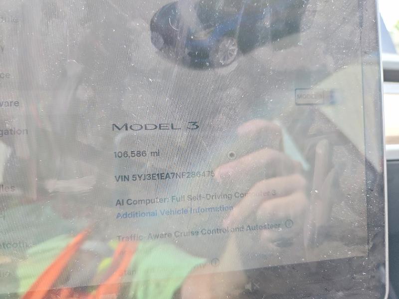 Aukcja sprzedaży 2022 Tesla Model 3, vin: 5YJ3E1EA7NF286475, numer aukcji: 66842016
