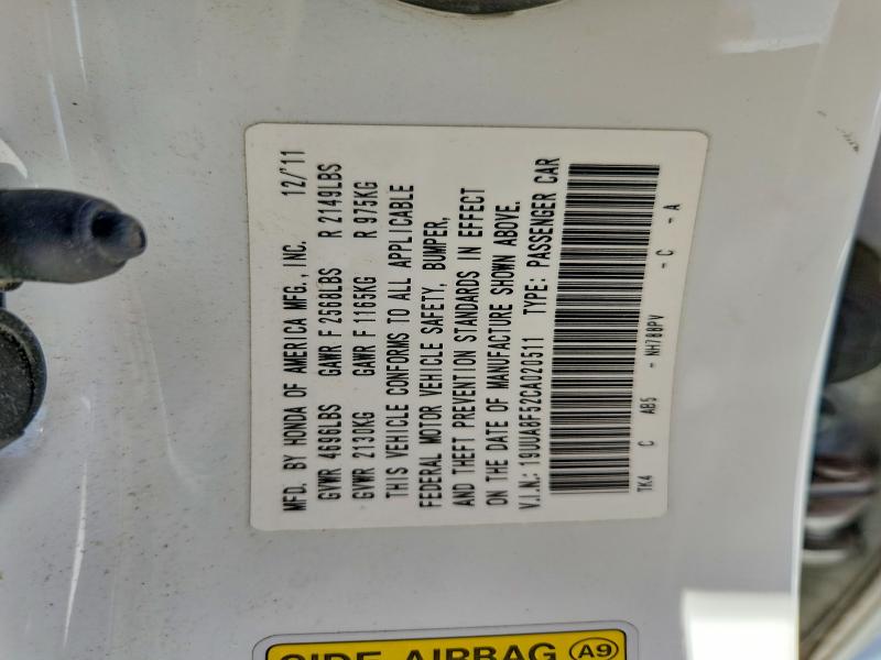 2012 Acura Tl მანქანა იყიდება აუქციონზე, vin: 19UUA8F52CA020511, აუქციონის ნომერი: 65435286