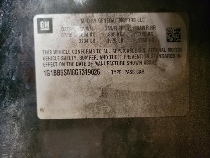 Продажа на аукционе авто 2016 Chevrolet Cruze, vin: 1G1BB5SM8G7319026, номер лота: 64378586