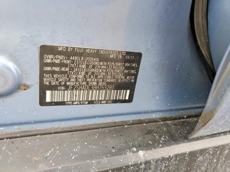 Продаж на аукціоні авто 2011 Subaru Forester, vin: JF2SHADC3BH753281, номер лоту: 63884316