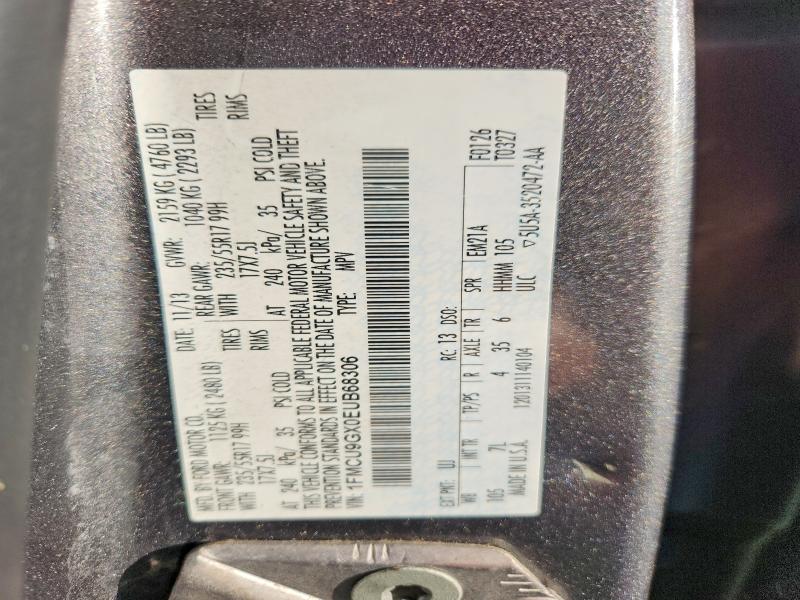Продаж на аукціоні авто 2014 Ford Escape, vin: 1FMCU9GX0EUB68306, номер лоту: 65596996