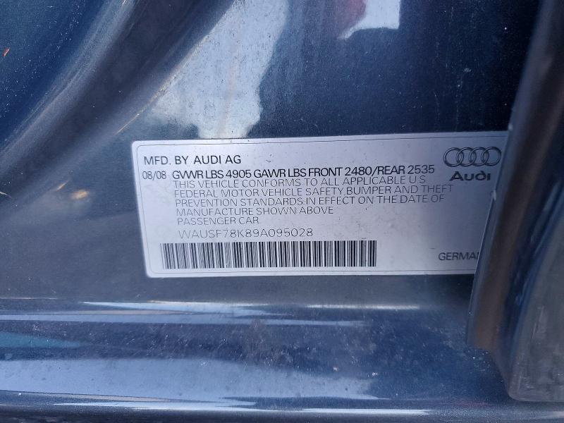 Aukcja sprzedaży 2009 Audi A4, vin: WAUSF78K89A095028, numer aukcji: 66800876