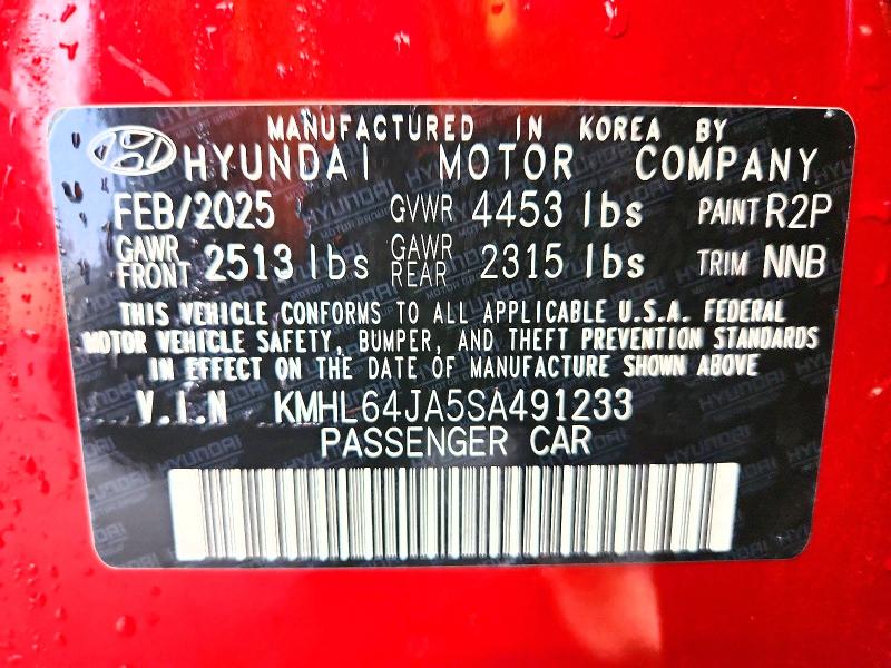 65279256 :رقم المزاد ، KMHL64JA5SA491233 vin ، 2025 Hyundai Sonata مزاد بيع