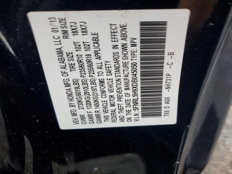 Продаж на аукціоні авто 2013 Honda Odyssey, vin: 5FNRL5H9XDB045050, номер лоту: 63833236
