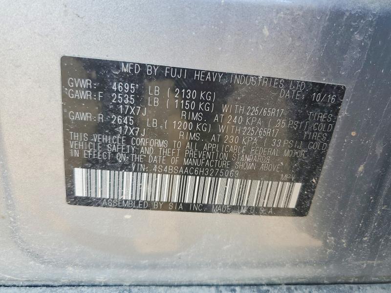 Продажа на аукционе авто 2017 Subaru Outback, vin: 4S4BSAAC6H3275069, номер лота: 61525286