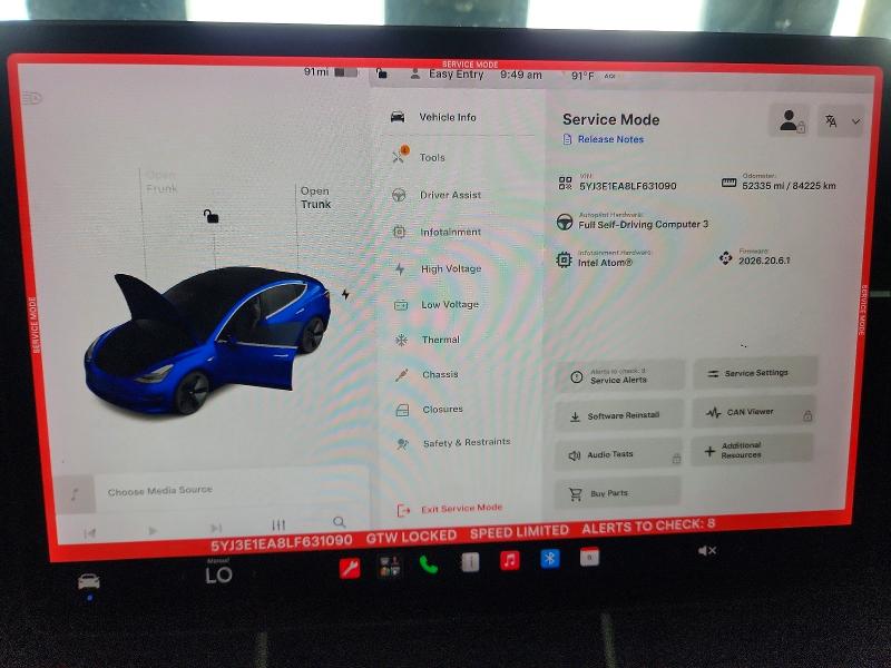 63875386 :رقم المزاد ، 5YJ3E1EA8LF631090 vin ، 2020 Tesla Model 3 مزاد بيع