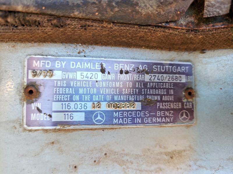 Aukcja sprzedaży 1978 Mercedes-benz 450, vin: 11603612003332, numer aukcji: 66422796