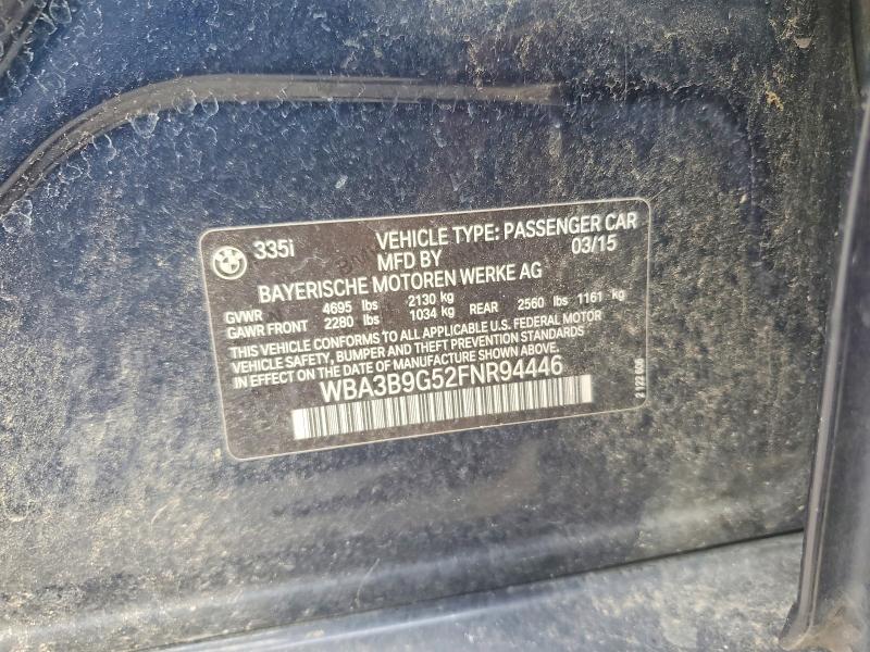 64339246 :رقم المزاد ، WBA3B9G52FNR94446 vin ، 2015 Bmw 335 مزاد بيع